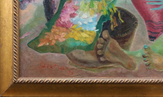 Three Women and a Flower (Tiga Wanita dan Bunga) | GLOBAL AUCTION