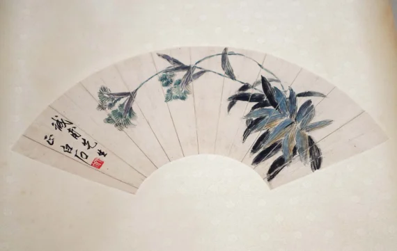 Orchid; Poem in Running Script | GLOBAL AUCTION