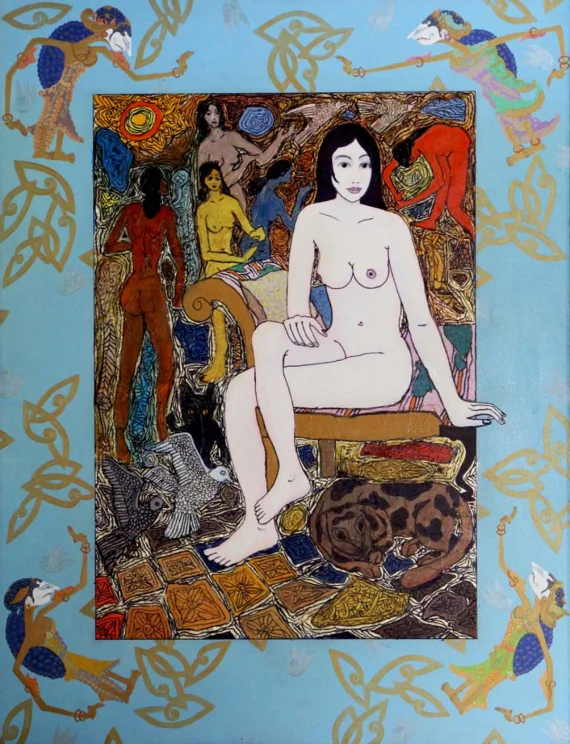 Nude With Dove And Dog