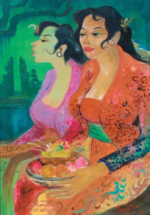 Hendra Gunawan - Two Women With Offerings