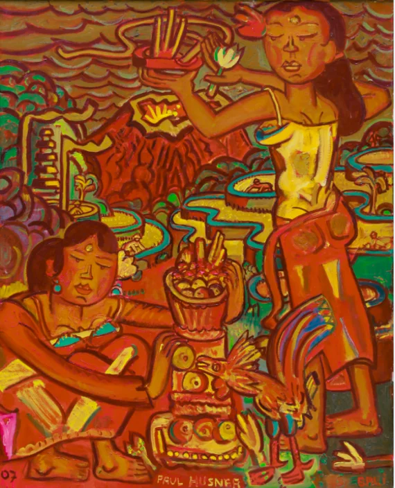 Temple Festival In Sidemen Balinese Women Preparing Ceremonial Offering